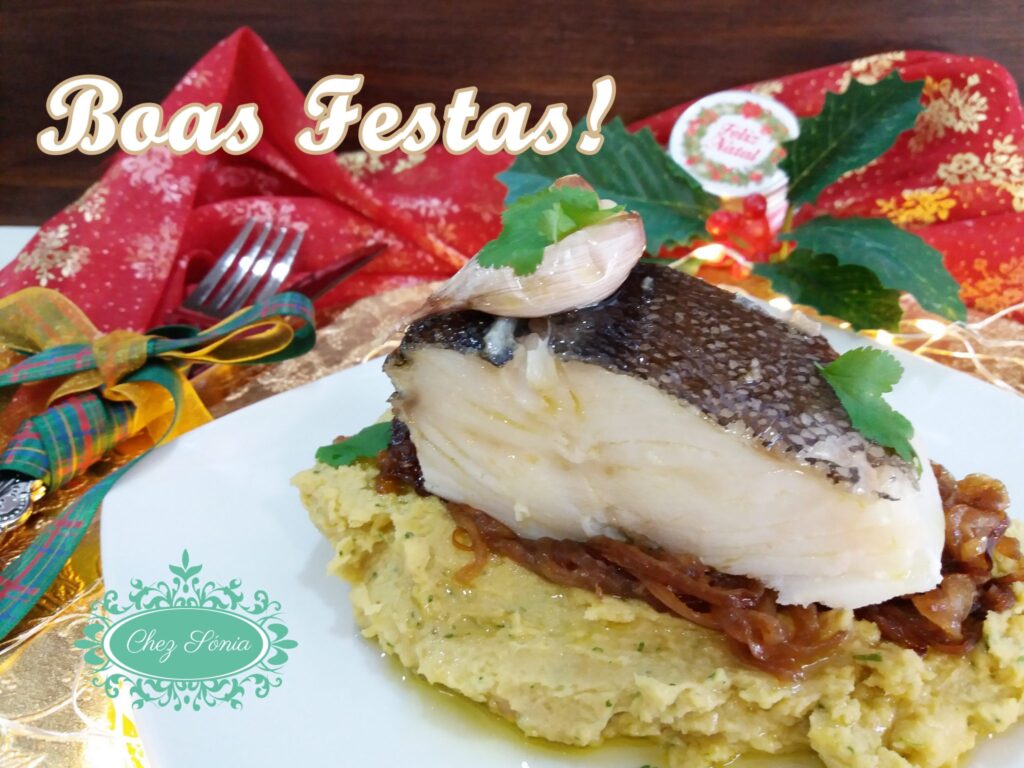 Bacalhau no forno com puré de grão e cebola caramelizada & A Revista Criativa Açores
